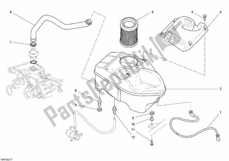 All parts for the Intake of the Ducati Sportclassic Sport 1000 USA 2007